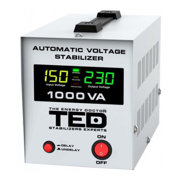 Stabilizator retea maxim 1000VA-AVR LCD 2 iesiri schuko TED000040 (1/8) [1]