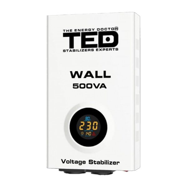 Stabilizator retea maxim 500VA-AVR LCD 2 iesiri schuko WALL TED002174 (1/4) [1]