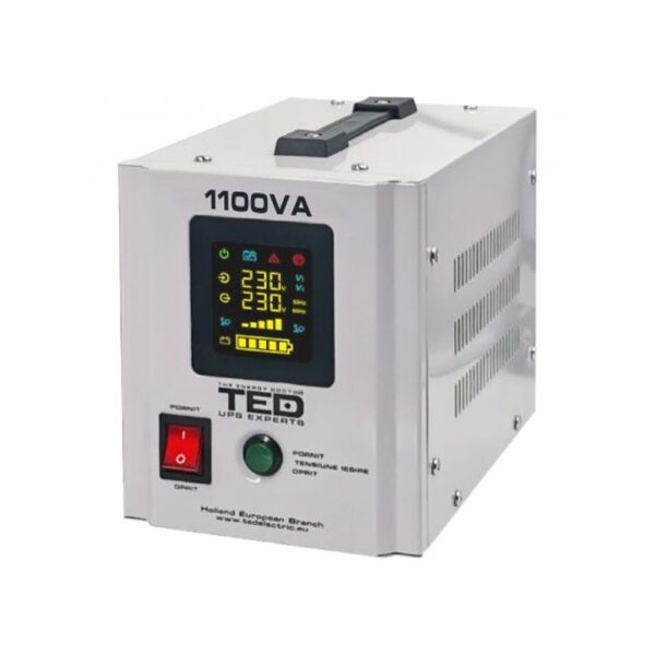 UPS 1100VA/700W runtime extins utilizeaza un acumulator (neinclus) TED UPS Expert TED000323 [1]