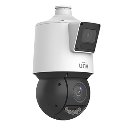 Camera de supraveghere Dual-lens IP, PTZ, 4MP, IR 100m&WL30m, Audio, Alarm, PoE, IP66 - UNV IPC94144SFW-X25-F40C [1]