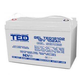 Acumulatori si baterii - Acumulator AGM VRLA 12V 102A GEL Deep Cycle 328mm x 172mm x h 214mm F12 M8 TED Battery Expert Holland TED003492 (1)