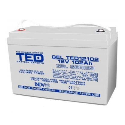 Acumulator AGM VRLA 12V 102A GEL Deep Cycle 328mm x 172mm x h 214mm F12 M8 TED Battery Expert Holland TED003492 (1) [1]