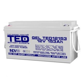 Surse alimentare - Acumulator AGM VRLA 12V 153A GEL Deep Cycle 483mm x 170mm x h 240mm M8 TED Battery Expert Holland TED003515 (1)