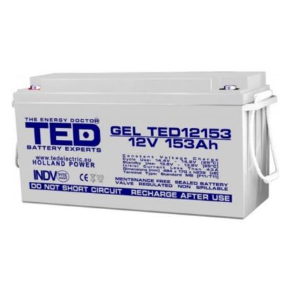 Acumulator AGM VRLA 12V 153A GEL Deep Cycle 483mm x 170mm x h 240mm M8 TED Battery Expert Holland TED003515 (1) [1]