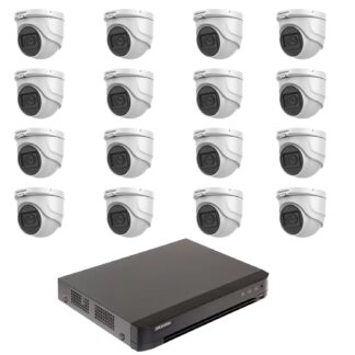 Kit supraveghere Hikvision - Sistem supraveghere video 16 camere 5MP Hikvision 2.8mm IR 30m, DVR AcuSense 16 canale video
