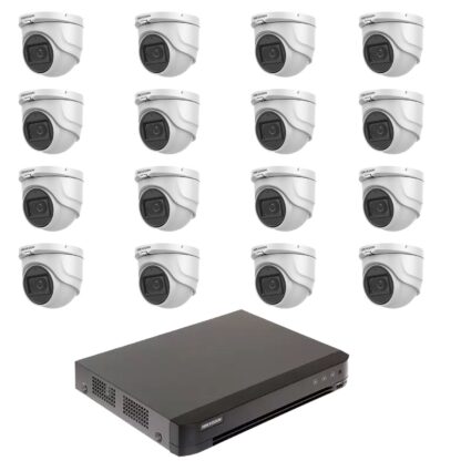 Sistem supraveghere video 16 camere 5MP Hikvision 2.8mm IR 30m, DVR AcuSense 16 canale video [1]