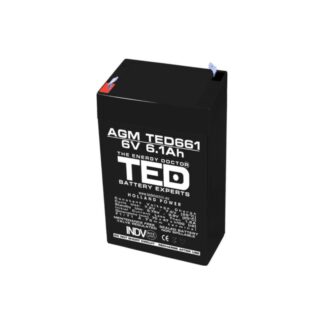 Acumulator AGM VRLA 6V 6,1A dimensiuni 70mm x 48mm x h 101mm F1 TED Battery Expert Holland TED002938 (20)
