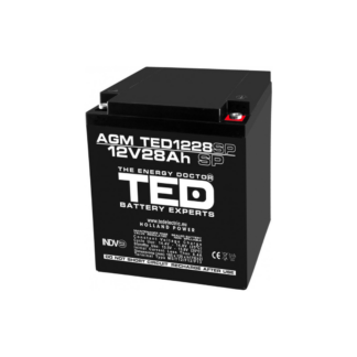 Acumulator AGM VRLA 12V 28A dimensiuni speciale 165mm x 125mm x h 175mm M6 TED Battery Expert Holland TED003430 (1)