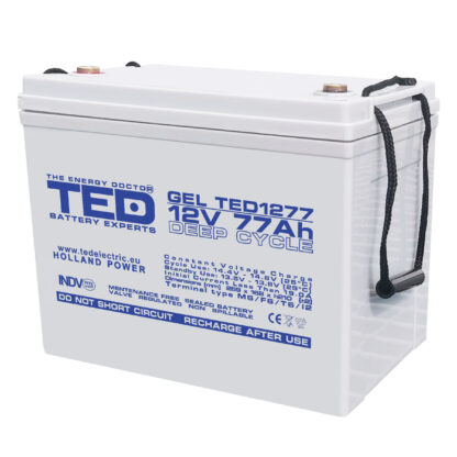Acumulator AGM VRLA 12V 77A GEL Deep Cycle 260mm x 167mm x h 210mm M6 TED Battery Expert Holland TED003409 (1) [1]