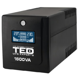 Surse alimentare - UPS 1600VA / 900W LCD display Line Interactive cu stabilizator 4 iesiri schuko TED UPS Expert TED001597