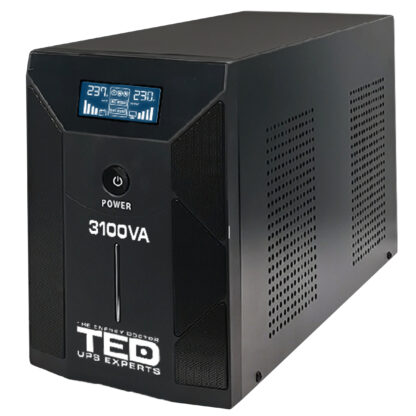 UPS 3100VA / 1800W LCD dispaly Line Interactive cu stabilizator 3 iesiri schuko TED UPS Expert TED001627 [1]