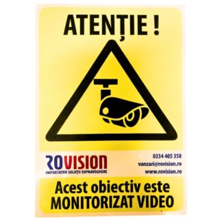 Accesorii Montaj CCTV - Sticker Autocolant 15 x 20 cm, Importator solutii Supraveghere Video Rovision