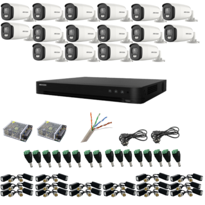 Kit de supraveghere cu 16 camere, 5 MP, ColorVu, Color noaptea 40m, DVR cu 16 canale 8MP, accesorii [1]