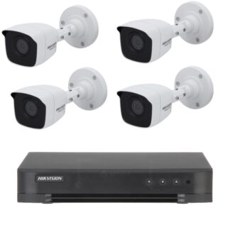 Kit de supraveghere Hikvision cu 4 camere, 5 Megapixeli, Infrarosu 20m, Lentila 2.8mm, [1]