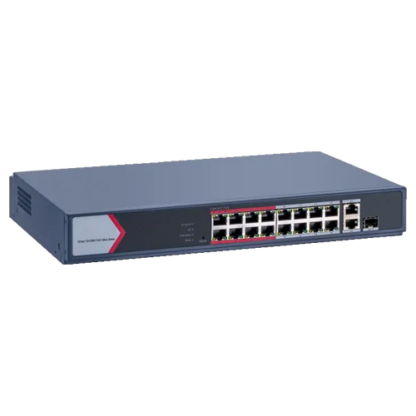 Switch 16 porturi PoE 100Mbps, 1 port Gigabit combo, 1 Gigabit RJ45, SMART Management - Hikvision DS-3E1318P-EI-M [1]