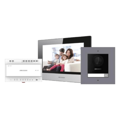 KIT  videointerfon 2 fire pentru 1 familie, monitor 7 inch, Alarma - Hikvision - DS-KIS702Y [1]