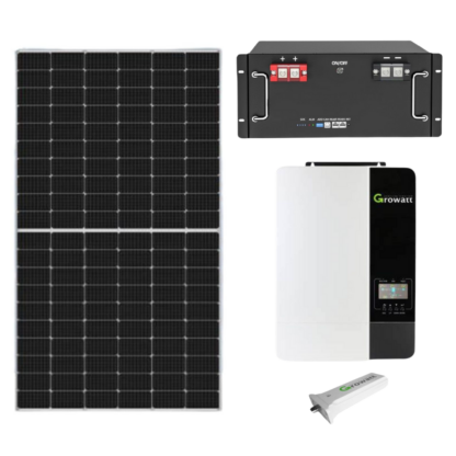 Kit sistem panouri fotovoltaice off grid 5.25kw, Invertor Growatt 5kW, Baterie Lifepo4 Basen 5kw cu bms,100A, 51.2V [1]
