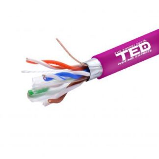 Ofertele saptamanii - Cablu FTP cat.6 cupru integral 0,56 23AWG LSZH ignifug FLUKE PASS violet rola 305ml TED Wire Expert TED002433