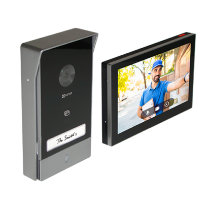 Kit interfon video inteligent EZVIZ rezolutie 2k monitor TFT 7 inch instalare pe 2 fire RFID comenzi poarta/usa SDcard Wi-Fi IR CS-HP7-2k [1]