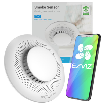 Senzor de fum Smart Home EZVIZ, avertizare optica si acustica, comunicare Wireless ZigBee CS-T4C [1]