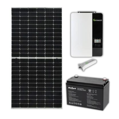 Sistem fotovoltaic 5kW Off Grid 9X Panou solar monocristalin 550 W Dahai DHM72T31-550/MR, Invertor Growatt și Acumulator baterie cu gel 12V 100AH [1]