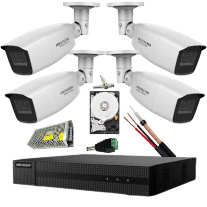 Sistem supraveghere Hikvision 4 camere Turbo HD 2MP IR 40m DVR 4 canale 2MP HDD 500GB Accesorii incluse [1]