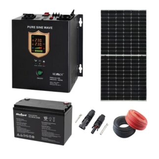 Sistem Fotovoltaic 500W Hibrid consum propriu din retea cu incarcare automata si Baterie gel 100A inclusa [1]