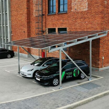 Pachet Carport fotovoltaic garaj mobil din aluminiu 6x6 metri cu inaltime reglabila pentru 2 masini cu accesorii [1]