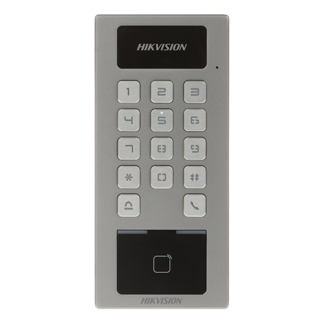 Cititor de proximitate RFID cu tastatura PIN/Card interior/exterior card microfon Hikvision - DS-K1T502DBWX