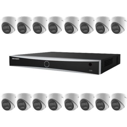 Sistem supraveghere video 4K Hikvision 16 camere 8MP IR 30m lumina alba 30m microfon Smart Hybrid Light, NVR 16 canale PoE 12MP 160Mbs / 256Mbs [1]