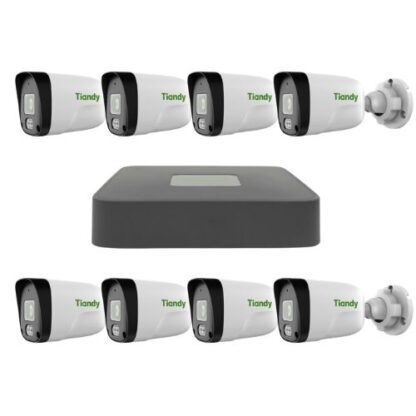 Sistem supraveghere Tiandy 8 camere IP 2MP IR 30m Microfon PoE IP67 si NVR 8 canale 6MP PoE [1]