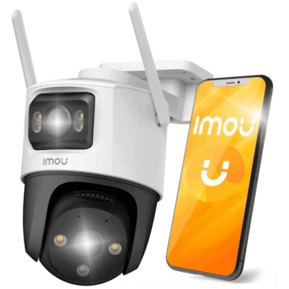 Camera IP rotativa exterior Wi-Fi, 5+5MP, lentila duala, sirena, auto smart tracking, IR 30m, lumina alba 30m, microfon, difuzor, detectie vehicul/om -  IMOU Cruiser Dual [1]