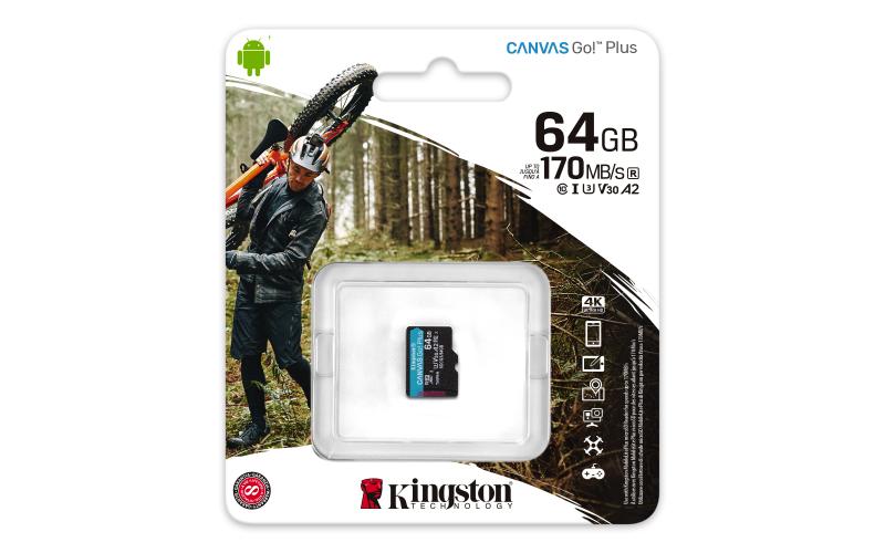 Card de Memorie MicroSD Card Kingston Canvas GO Plus, 64GB, Class 10