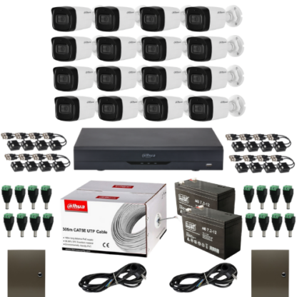 Kit 16 camere 4K Ultraprofesional Dahua IR 80m Microfon, DVR 16 canale WizSense 4K-N / 5MP Audio si accesorii [1]