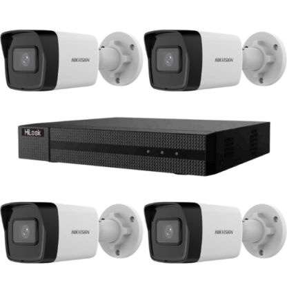 Kit supraveghere Hikvision HiLook 4 camere IP 4MP PoE IR 30m IP67 si NVR 4 canale 6MP PoE 36W 1 port SATA [1]