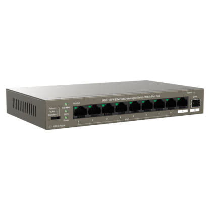 Switch 8 porturi Gigabit PoE, 1 x RJ45 Gigabit Uplink, 1 x SFP Gigabit Uplink - IP-COM G1110PF-8-102W [1]