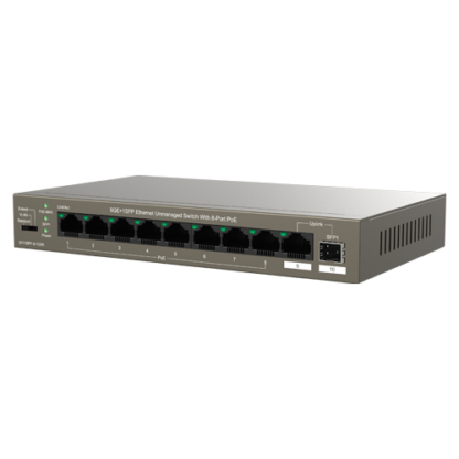 Switch 8 porturi Gigabit PoE, 1 x RJ45 Gigabit Uplink, 1 x SFP Gigabit Uplink - IP-COM G1110PF-8-102W [1]