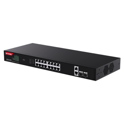 Switch 16 porturi Gigabit PoE, 2 x RJ45 Gigabit Uplink, 2 x SFP Gigabit, 1U - IP-COM G1120P-16-250W [1]