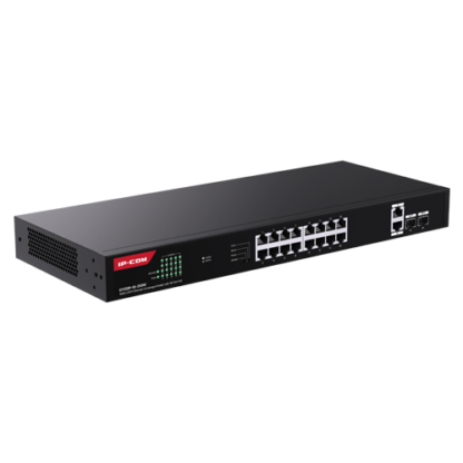 Switch 16 porturi Gigabit PoE, 2 x RJ45 Gigabit Uplink, 2 x SFP Gigabit, 1U - IP-COM G1120P-16-250W [1]