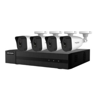 Kit supraveghere IP HiWatch Hikvision 4 camere 4MP IR 30m lentila 2.8mm, NVR  8 canale PoE 4MP 60 Mbps