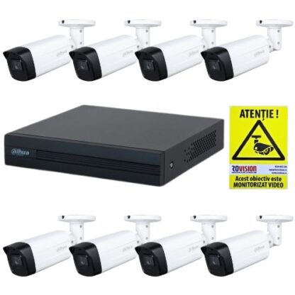 Kit supraveghere basic Dahua 8 camere 2MP Infrarosu 40 metri Lentila 2.8mm IP67, DVR Pentrabrid WizSense 8 canale 1080N/720p [1]