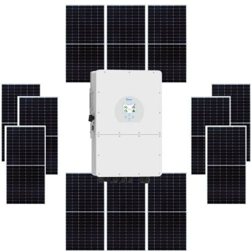 Kit fotovoltaic 6kW, invertor Deye DEYE SUN-6K-SG03LP1-EU, 12 panouri solare 550W Vendato Solar