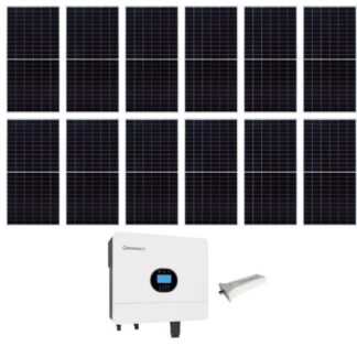 Sistem fotovoltaic Off-Grid 6KW, Invertor Hibrid Monofazat Growatt  SPF 6000 ES PLUS, 12 panouri solare 550W Vendato Solar [1]