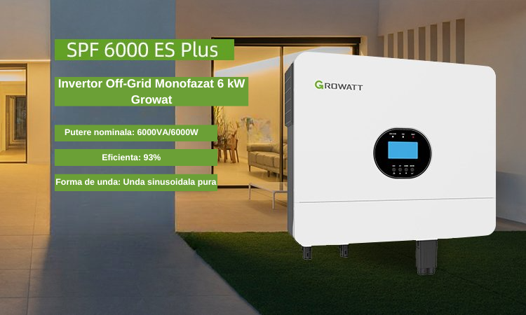 Sistem Fotovoltaic Off Grid 6KW Invertor Hibrid Monofazat Growatt SPF