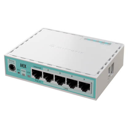 Router hEX, 5 porturi Gigabit, USB, PoE IN - MikroTik E50UG [1]