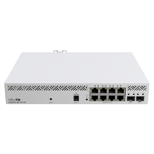 Switch, 8 x Gigabit PoE, 2 x SFP+ 10Gbps, Management - MikroTik CSS610-8P-2S+IN