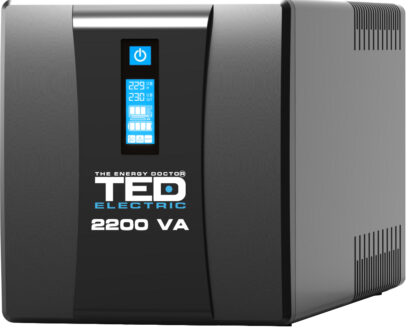 UPS 2200VA 1250W cu Stabilizator si Management, 3x Schuko, Ecran LCD si 4x Acumulator 12V 7Ah, TED Electric TED004666 [1]