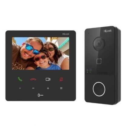 Kit Videointerfon HiLook, 2MP, ecran TFT 4.3", Wi-Fi 2.4GHz, PoE, IR 3m, montare aparenta, IP65 - VI-K46P [1]