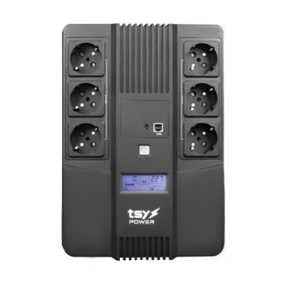 UPS TSY Power, 600VA/360W, LCD,  line interactive, 6 x Schuko TSY-D-0K6-LCD [1]