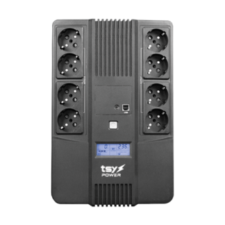 UPS TSY Power, 1000VA/600W, LCD, line interactive, 8 x Schuko TSY-D-1K0-LCD [1]